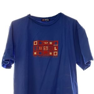 Vintage Diesel Graphic Tee with Velvet Puffy Detail